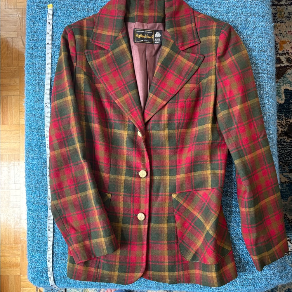 Vintage (1950s) Women's Highland Queen Wool Tartan Plaid Blazer with 2 skirts.